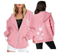 Generisch Hoodie Damen Sweatjacke Baumwolljacke Kapuzenjacke Herbst lange Sweatshirt Kapuzenpullover Mit Kapuze Reißverschluss Mantel Oversize Pullover Sportjacke Trainingjacke Hoodie Einfarben, #1