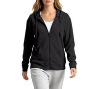 Generisch Hoodie Damen Zip Hoodies Winter Kapuzenpullover Einfarbig College Jacke Lockerer Sweatshirt Mode Kapuzenjacke Outdoor Sweatjacke Sport Kapuzenpulli Oversized, O negro., M