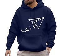 Generisch Hoodie Herren Winter Casual Paper Plane Print Hoodies Langarm Tasche Kapuzenbluse Herren Strickjacke Warm, azul oscuro, M