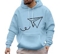 Generisch Hoodie Herren Winter Casual Paper Plane Print Hoodies Langarm Tasche Kapuzenbluse Herren Strickjacke Warm, azul claro, M