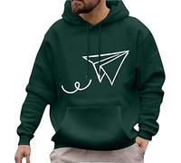 Generisch Hoodie Herren Winter Casual Paper Plane Print Hoodies Langarm Tasche Kapuzenbluse Herren Strickjacke Warm, verde, XXL