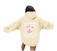 Generisch Hoodie Hoodies für Damen Pink Puff Hoodie für Teenager Mädchen Hoodie Damen Pullover mit Casual Sweatshirt, A2-amarillo., S