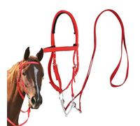 Generisch Horse Bridle, Snaffle Noseband with Soft Lining, 130 cm Adjustable Horse Reins, Sturdy Nylon Reins Men and Women, Equestrian Trail Riding Supplies for Comfort or Control