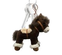 Generisch Horse Plush - Softies, 7 pulgadas Padded Figurines for Nursery Shelves, Stuffed with Metal Ring, Haberdashery, Cushioned Mascot for School Pack, Backpack and Handbag Ornament