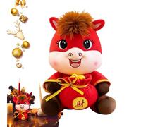 Generisch Horse Plush Toy - Caballo de felpa de spandex ultrasuave | PP algodón dibujos animados God of Wealth, 25 cm Mascot Doll, Children's Room Bedside Table Sofá Decoración Fiesta Año Nuevo