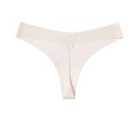 Generisch Hot Girls Sexy Cintura Baja Panty Ropa Interior Bikini Tangas Sin Costuras Ropa Interior Sólido Nylon Ice Silk (Blanco, S)