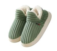 Generisch House Slippers for Women Cozy Memory Plush Foam Faux Fur Lining Slip On Bedroom Shoes Anti-Skid Slippers, Green A., 45/46 EU