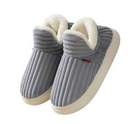 Generisch House Slippers for Women Cozy Memory Plush Foam Faux Fur Lining Slip On Bedroom Shoes Anti-Skid Slippers, Gray A., 35/36 EU