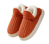 Generisch House Slippers for Women Cozy Memory Plush Foam Faux Fur Lining Slip On Bedroom Shoes Anti-Skid Slippers, Naranja A., 39/40 EU