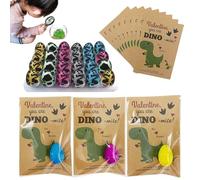 Generisch Huevo Hatching Card | 24 Pack Grow Dinosaur Toys - en Water Crack with Assorted Color, Valentines Day Toy Party Favors for Over 3 Years Old