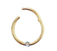 Generisch I Clicker I Diamante auténtico + oro amarillo de 18 quilates I 1,0 x 8 x 1,4 mm I nariz oreja pecho labio íntimo I pendientes en la tienda online I 45071-8 I