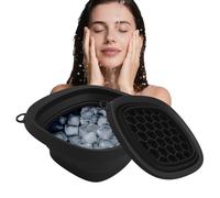 Generisch Ice Basin, Face Cooling Bowl, Cold Plunge Tool, Built-in Storage Tray, 9.53in/4.33in/1.14 inches, Black, Sturdy Portable Design, Morning Rutine at Home or Travel Use