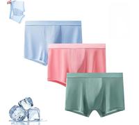 Generisch Ice Boxer Pro, Nuvellor Ultra Comfortable Premium Silk Underwear for Men,Breathable Seamless Cooling Boxer Calzoncillos, 3 piezas, G, XL