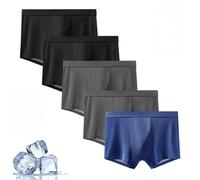 Generisch Ice Boxer Pro, Nuvellor Ultra Comfortable Premium Silk Underwear for Men,Breathable Seamless Cooling Boxer Calzoncillos, 5pcs, A, XXL