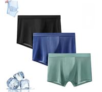 Generisch Ice Boxer Pro, Nuvellor Ultra Comfortable Premium Silk Underwear for Men,Breathable Seamless Cooling Boxer Calzoncillos, 3 unidades, B, 4XL