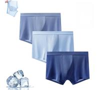 Generisch Ice Boxer Pro, Nuvellor Ultra Comfortable Premium Silk Underwear for Men,Breathable Seamless Cooling Boxer Calzoncillos, 3 piezas, E, XL