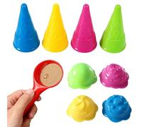 Generisch Ice Cream Sand Toys Cone Mold Scoop Beach Kit Backyard Park Picnic Camping Outdoor Travel Birthday Party Family Gathering Daycare Preschool Playtime Summer Creative Kids Gift Fun Nature