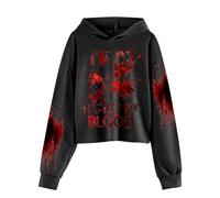Generisch I'm Ok It's Not My Blood - Sudadera con capucha de manga larga con estampado informal para niños pequeños, camisa suave con estampado, Negro , 12-13 años