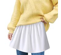 Generisch Imprimir Plus Extensor de capa de media raya Slip Pure Women Rock Rock, Blanco, XL