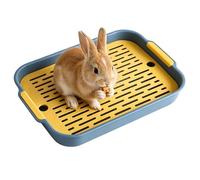 Generisch Inodoro de conejo - PP 27 x 18,5 x 4 cm para animales pequeños con rejilla elevada | Inodoro antideslizante extraíble para hámsters, hurones, cobayas, jaula, chinchilla, accesorios de
