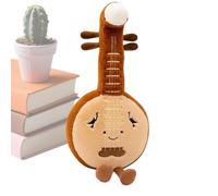 Generisch Instrumento musical de peluche - Muñeco de tela suave, diseño de cuerda de dibujos animados | Linda guitarra bajo Ruan figura para niños cumpleaños instrumento musical juguete de peluche