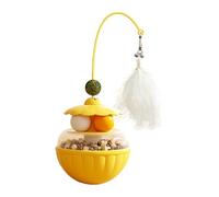 Generisch Interactive Feline Toy, Wobble Kitten Play , Sphere Toy with Catnip Core, Elastic Fiber Teaser, Rolling Ball with Feathered Style, Pet Trainer Accessories for Indoor and Outdoor Activity