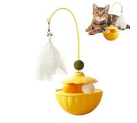 Generisch Interactive Feline Toy, Wobble Kitten Play , Sphere Toy with Catnip Core, Elastic Fiber Teaser, Rolling Ball with Feathered Style, Pet Trainer Accessories for Indoor and Outdoor Activity