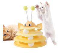 Generisch Interactive Toys for Cats, 3 niveles Turntable Tower with Balls, Self Play Cat Toys Indoor Games for Kitten Enrichment Estimulación Exercise Boredom Play Chasing Hunting