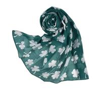 Generisch Irish Saint Classic Pattern Impreso Bufanda Larga para Mujer Pañuelo Triángulo para Mujer, Verde militar., A