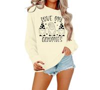 Generisch Its Fall Yall Calabaza Halloween Leopardo Sudadera Casual Manga Larga Jersey Camisa Tops Blusa Blusa (Beige, M)