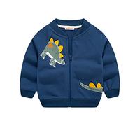 Generisch Jacke Kinder Kleinkind Baby Jungen Winter Druck Baumwolle Dinosaurier Langarm Mantel Jacke Sweatshirt Pullover Kleidung (Blue, 3-4 Years)