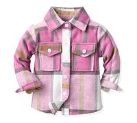 Generisch Jacke Kleinkind Baby Jungen Winter Flanell Hemd Jacke Plaid Baumwolle Langarm Button Down Strickjacke Mantel Kleidung Outwear (A, 3-4 Years)