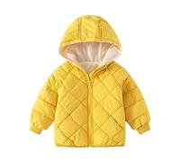 Generisch Jacke Kleinkind Babys Jungen Dicker Warmer Kapuzenmantel Winter für Babys Kleidung Mantel Jacke Outwear Einfarbig (Yellow, 3-4 Years)