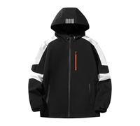 Generisch Jacke Winddichte Jacke für Jungen und Mädchen für Kinder Leichte winddichte Outdoor-Sportjacke für Kinder (Black, 4-6 Years)