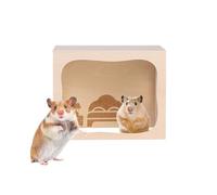 Generisch Jaula de hámster de madera | de madera con tapa abatible, juguete de ratón y recinto para hámsters, para interiores, dormir, , conejo, hurón, chinchilla y erizos