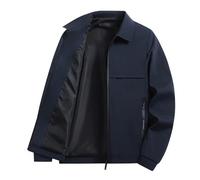 Generisch Jeanshemd Herren Übergangsjacke Herrenjacke Leichte Jacke Freizeit Sommerjacke mit Reißverschlusstaschen Daunen Winter Herren (Navy, XXXL)