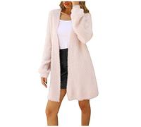 Generisch Jersey a rayas para mujer, manga larga, informal, suéter de punto para exteriores, Rosa., M