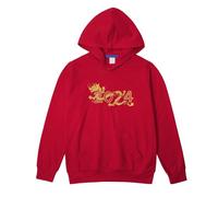Generisch Jersey con capucha para fiesta de primavera, ropa de Año Nuevo, saludos extranjeros rojos de Año Nuevo, ropa, camiseta de manga larga para niños, bebé 62, a, 10-11 años