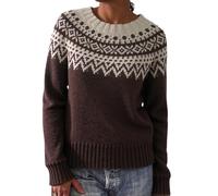 Generisch Jersey de algodón para mujer, jersey básico de punto, diseño retro, suéter moderno de invierno, suéter cálido, camiseta de manga larga, algodón, parte superior informal, marrón, 3XL