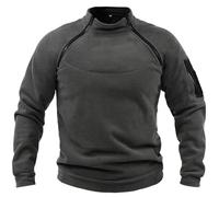 Generisch Jersey de forro polar para hombre, chaqueta de forro polar militar para exteriores, cálido, táctico, chaqueta de invierno, suéter deportivo, suéter para hombre, a prueba de viento, gris, M