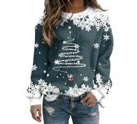 Generisch Jersey de franela invernal con cuello redondo. Mangas largas para un calor acogedor en los días fríos con motivos navideños festivos, ideal para horas acogedoras en casa, Verde militar., S