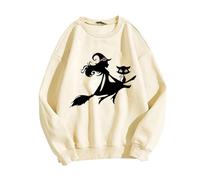 Generisch Jersey De Manga Larga Estampado De Letras De Halloween Mis Pedidos Ver, beige, XXL
