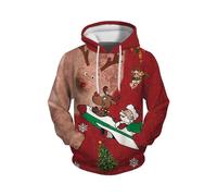Generisch Jersey de Navidad para hombre con motivos navideños, suéter de invierno, sudadera cálida de invierno, sudadera con capucha fea, sudadera con capucha divertida y divertida, ropa de Navidad, O