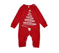 Generisch Jersey de Navidad para niños, familia, Año Nuevo, otoño, invierno, Navidad, ocio, fiesta, todos los pijamas vestido familiar conjunto de vestidos para padres e hijos (bebé), rojo, 6-9 Meses