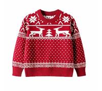 Generisch Jersey de Navidad para niños y niñas, sudadera de manga larga de Navidad con diseño de reno, informal, divertido suéter de Navidad para otoño e invierno