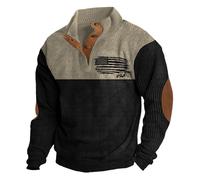 Generisch Jersey de trabajo para hombre, sin capucha, sudadera para el tiempo libre, chaqueta de invierno, cómoda, camiseta cálida, holgada, para exteriores, ropa de calle, manga larga, suéter de