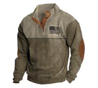 Generisch Jersey de trabajo para hombre, suave y acogedor, con tira de botones, sudadera térmica de invierno con capucha, para tiempo libre, deportiva, de manga larga, informal, holgada, ropa de calle