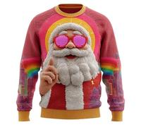 Generisch Jersey navideño feo para hombre con estampado de Santa Claus, ropa de Navidad, camiseta de manga larga, suéter de Navidad, jersey de lana para invierno, para la época de Adviento, L