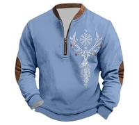 Generisch Jersey para hombre al aire libre media cremallera sudadera mitología nórdica vikingo suave cálido suéter de trabajo sin capucha gótico medieval vintage callejero sudadera vikingo con motivo