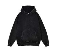 Generisch Jersey para hombre con capucha de gran tamaño para hombre, sudadera con capucha lavada, sudadera gruesa de algodón Y2K, chaqueta vintage de aspecto desgastado, camiseta básica de manga larga